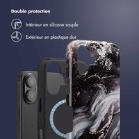 Selencia Coque arrière Vivid Tough avec MagSafe iPhone 16 - Chic Marble Black