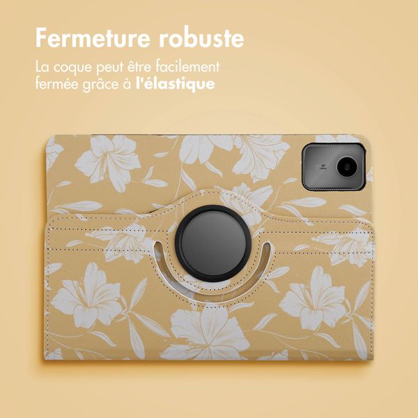 imoshion Coque tablette Design rotatif à 360° Lenovo Tab M11 - Yellow Flowers