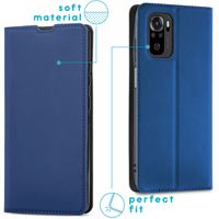 imoshion Étui de téléphone Slim Folio Redmi Note 10 (4G) / Note 10S - Bleu foncé