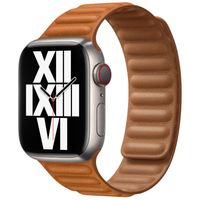 Apple Leather Link Apple Watch Series 1-9 / SE - 38/40/41 mm / Series 10 - 42 mm - Taille S/M - Golden Brown