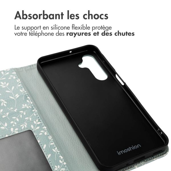 imoshion Étui de téléphone portefeuille Design Samsung Galaxy A16 5G - Smoke Green Flowers