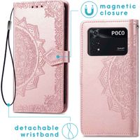 imoshion Etui de téléphone portefeuille Mandala Xiaomi Poco M4 Pro 5G - Rose Dorée