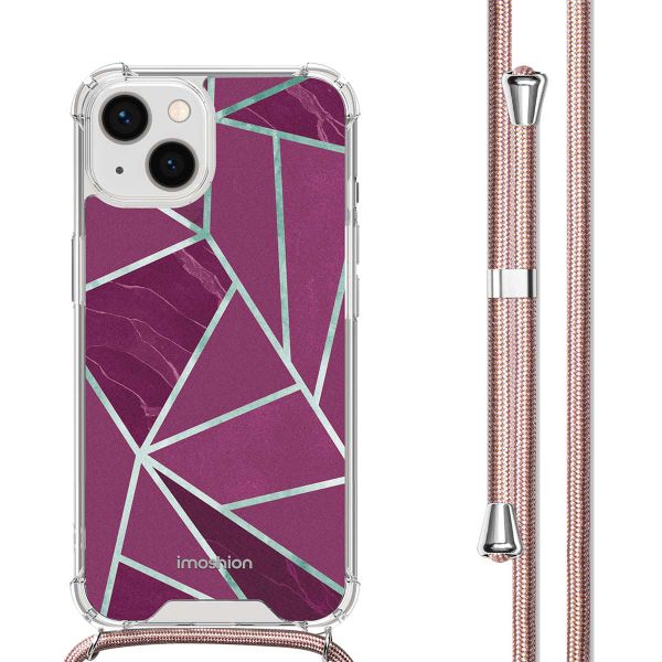 imoshion Coque Design avec cordon iPhone 13 - Bordeaux Graphic