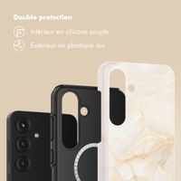 Selencia Coque arrière Vivid avec MagSafe Samsung Galaxy S25 - Golden Beige Marble