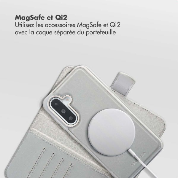 Selencia Étui portefeuille amovible Olyn avec MagSafe Samsung Galaxy A36 - Gris