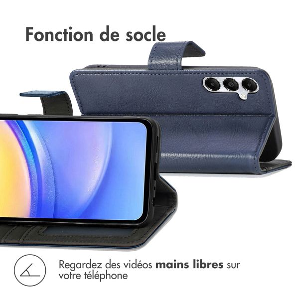 imoshion Étui de téléphone portefeuille Luxe Samsung Galaxy A15 (5G/4G) - Bleu foncé