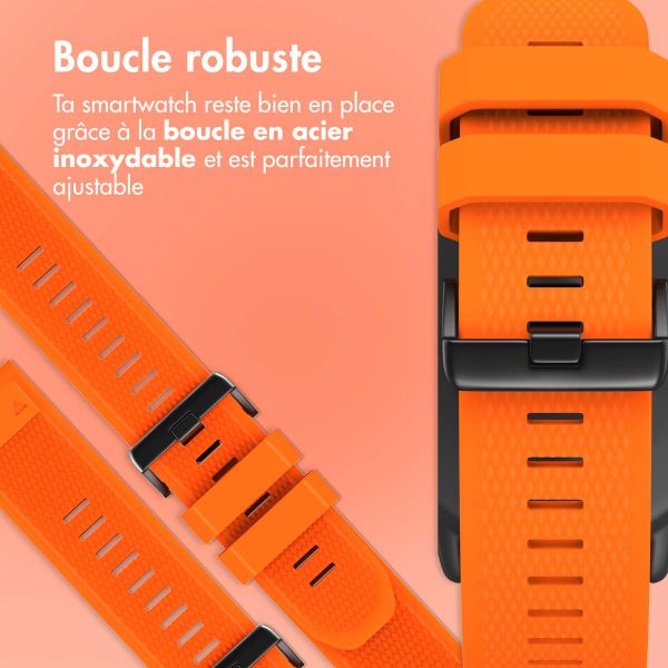 imoshion Bracelet QuickFit® en silicone - Connexion Garmin Watch 22 mm - Orange