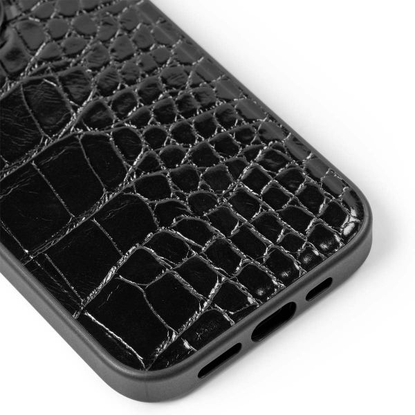 iDeal of Sweden Coque Vegan Leather Apple iPhone 15 Pro - Black Croco