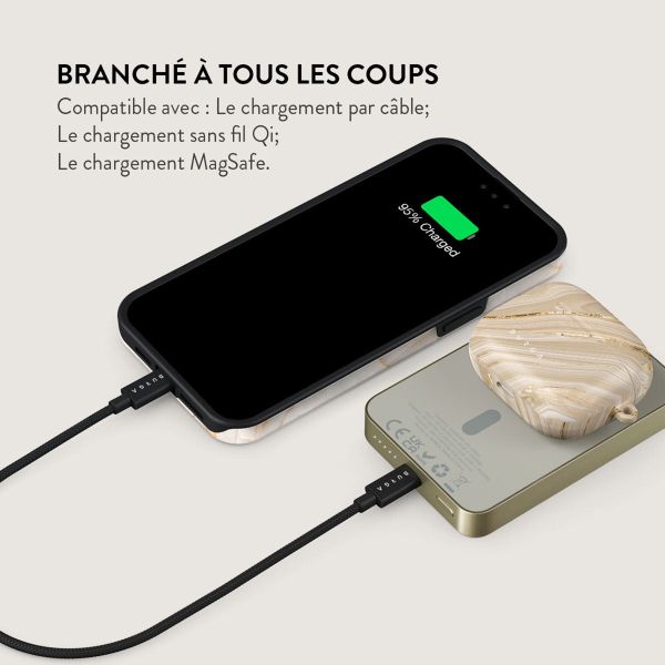 Burga Powerbank magnétique 5 000 mAh - MagSafe et Qi2 - Full Glam / Or