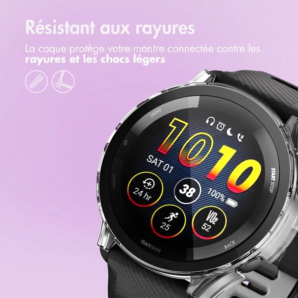 imoshion Coque rigide à couverture complète Garmin Forerunner 265 - Transparent