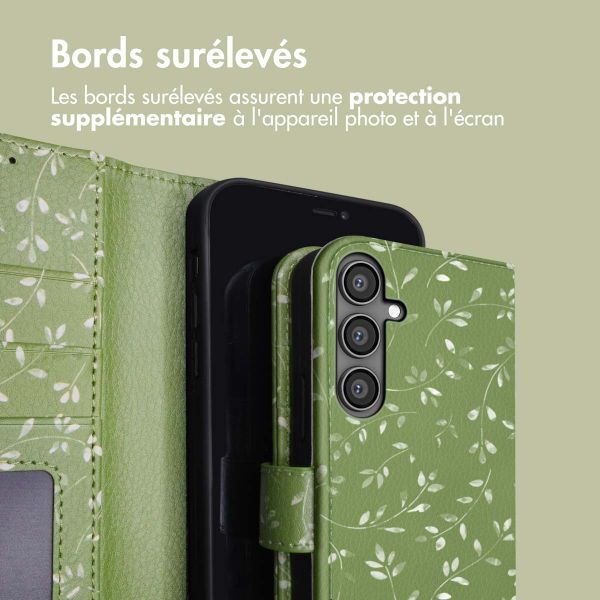 imoshion Étui de télephone portefeuille Design Samsung Galaxy S23 FE - Green Flowers