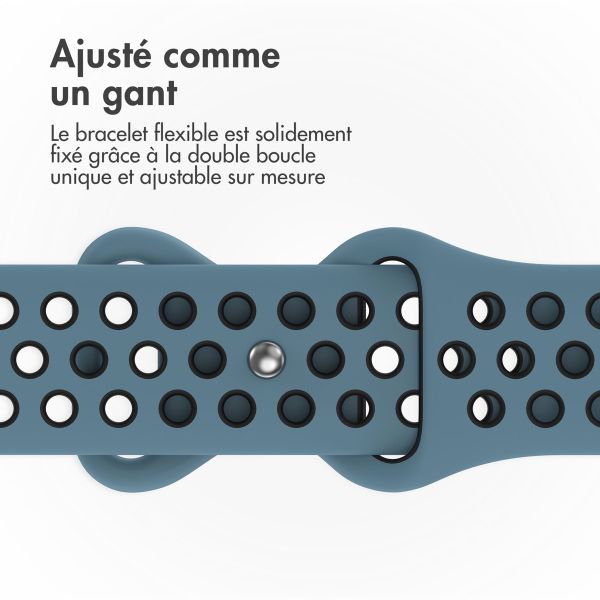 imoshion Bracelet sport⁺ Apple Watch Series 1 á 11 / SE / Ultra (44/45/46/49 mm) - Taille M/L - Celestial Teal & Black