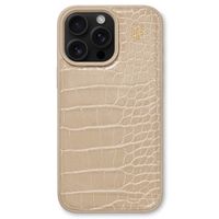 iDeal of Sweden Coque Vegan Leather Apple iPhone 16 Pro - Warm Beige Croco
