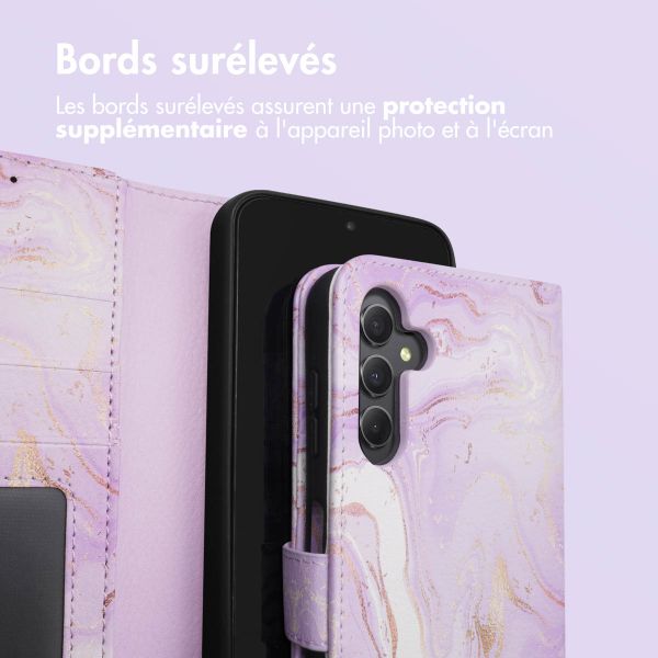 imoshion ﻿Étui de téléphone portefeuille Design Samsung Galaxy A34 (5G) - Purple Marble