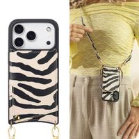 Selencia Coque de télephone Nova avec cordon et porte-cartes Apple iPhone 17 Pro - Zazzy Zebra