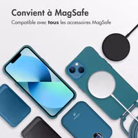 imoshion Coque arrière Color avec cordon amovible et MagSafe Apple iPhone 13 - Vert foncé