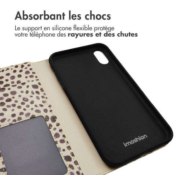 imoshion Étui de télephone portefeuille Design Apple iPhone Xr - Black And White Dots