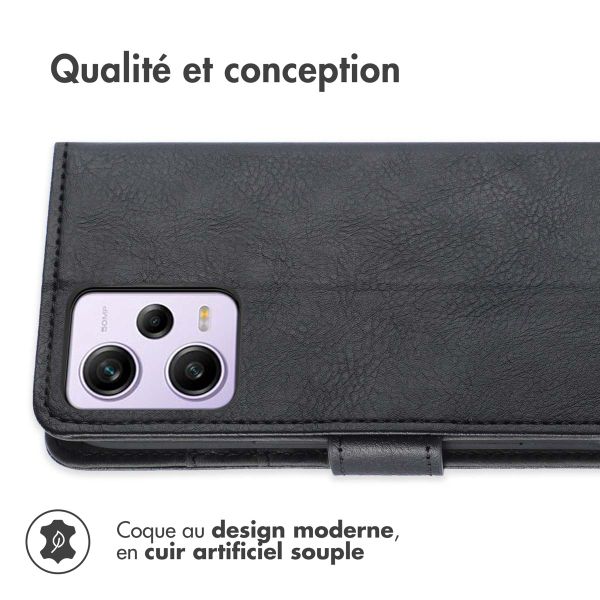 imoshion Etui de téléphone portefeuille Luxe Xiaomi Redmi Note 12 Pro - Noir