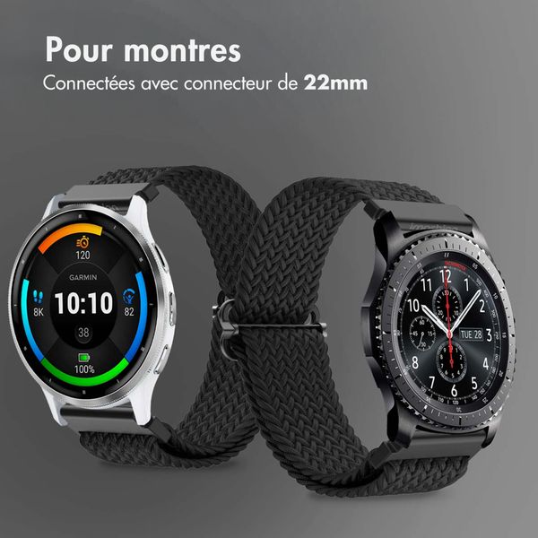 imoshion Bracelet tissée en nylon - Connexion universelle 22 mm - Noir