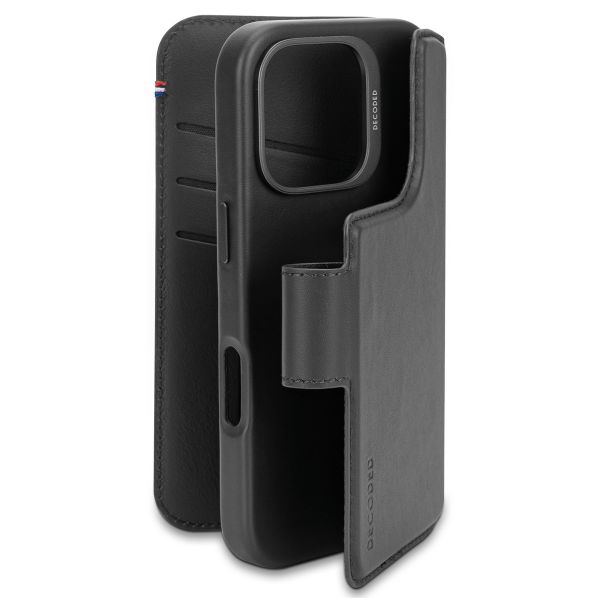 Decoded Portefeuille détachable 2 en 1 en cuir MagSafe Apple iPhone 16 Pro - Noir
