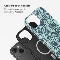 Selencia Coque arrière Vivid Tough avec MagSafe iPhone 14 - Tropical Vibes Light Blue