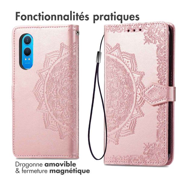 imoshion Etui de téléphone portefeuille Mandala OnePlus Nord CE 4 Lite 5G - Rose Dorée