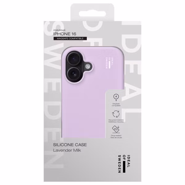 iDeal of Sweden Coque en silicone avec MagSafe Apple iPhone 16 - Lavender Milk