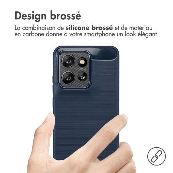 imoshion Coque Brushed Motorola Thinkphone 25 / Motorola Edge 50 Neo / Edge 60 Neo - Bleu foncé