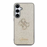 Guess Coque 4G Metal Logo Glitter Samsung Galaxy S25 Plus - Doré