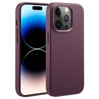 Accezz Coque arrière en cuir avec MagSafe Apple iPhone 14 Pro - Heath Purple