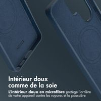 Accezz Coque arrière en cuir avec MagSafe Samsung Galaxy S26 Ultra - Nightfall Blue