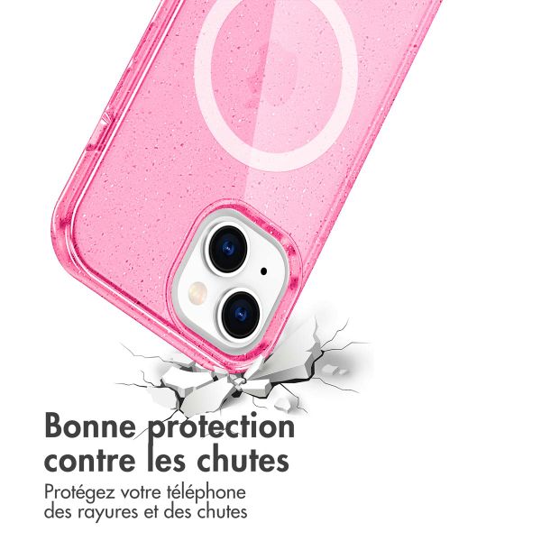 imoshion Coque Pailletée avec MagSafe Apple iPhone 15 - Paillettes Rose