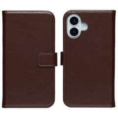 Selencia Étui portefeuille en cuir véritable Apple iPhone 17 - Marron
