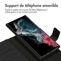 Accezz Étui de téléphone portefeuille en cuir de qualité supérieure 2 en 1 Samsung Galaxy S22 Ultra - Noir