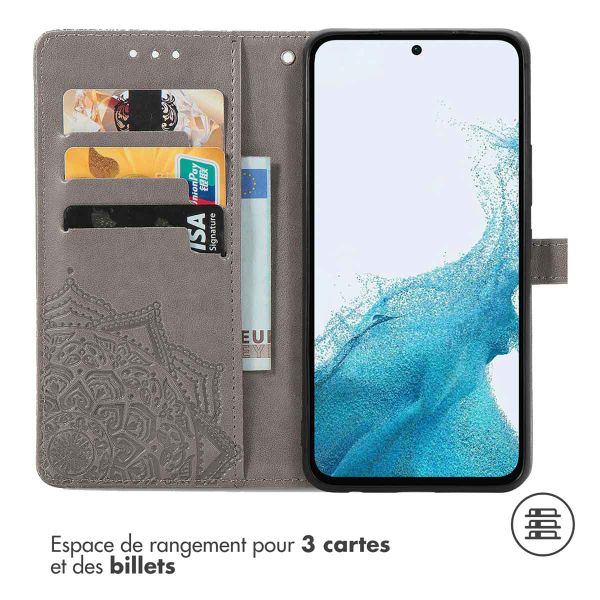 imoshion Etui de téléphone portefeuille Mandala Samsung Galaxy A56 - Gris