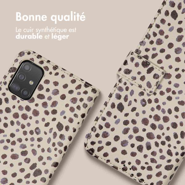 imoshion Étui de télephone portefeuille Design Samsung Galaxy A51 - Black And White Dots