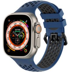 imoshion ﻿Boucle de bracelet de sport en silicone Apple Watch Series 1 á 10 / SE / Ultra (2) (44/45/46/49 mm) - Bleu / Noir