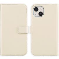 Selencia Étui de téléphone portefeuille en cuir véritable iPhone 13 - Greige