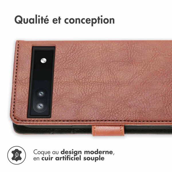 imoshion Étui de téléphone portefeuille Luxe Google Pixel 6a - Brun