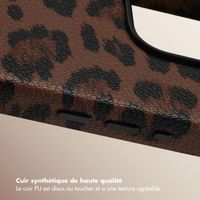 Selencia Coque Sabi imprimé panthère avec MagSafe Apple iPhone 16 Pro - Mocha Brown