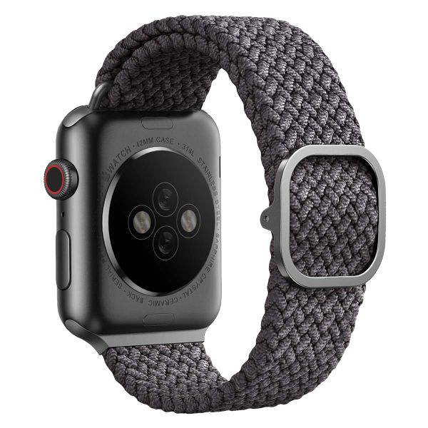 Uniq Bracelet tressé Aspen Apple Watch Series 1 t/m 11 / SE / Ultra (44/45/46/49 mm) - Granite Grey
