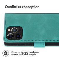 imoshion Etui de télephone portefeuille avec cordon Apple iPhone 12 (Pro) - Turquoise