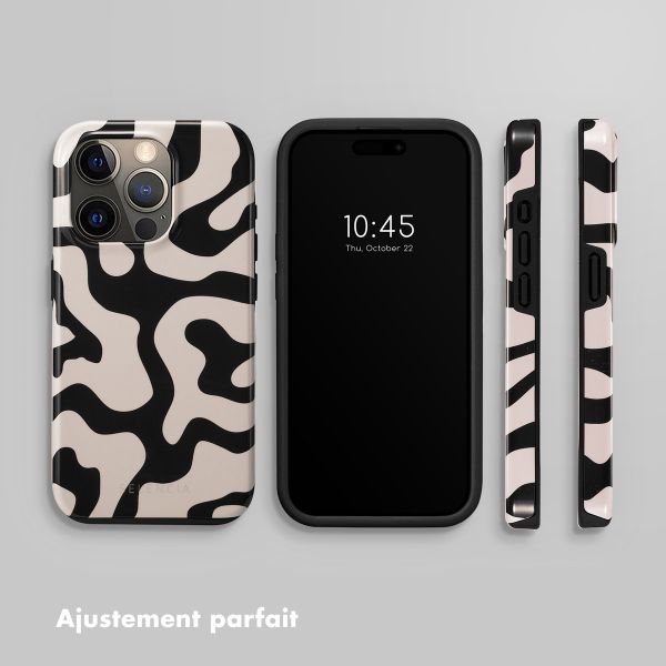 Selencia Coque arrière Vivid Tough iPhone 15 Pro - Art Wave Black