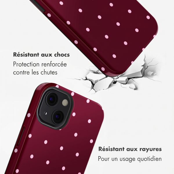 Selencia Coque arrière Vivid Apple iPhone 13 - Happy Dots Burgundy