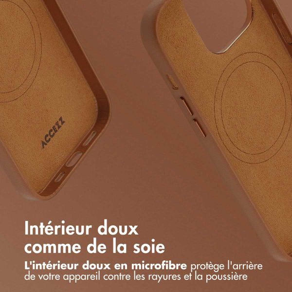 Accezz Coque arrière en cuir avec MagSafe Apple iPhone 14 Pro - Sienna Brown