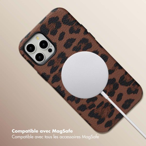 Selencia Coque Sabi imprimé panthère avec MagSafe Apple iPhone 12 (Pro) - Mocha Brown