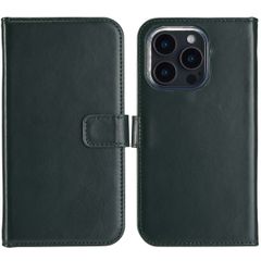 Selencia Étui portefeuille en cuir véritable Apple iPhone 16 Pro - Vert