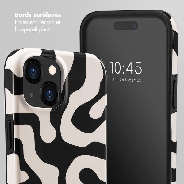 Selencia Coque arrière Vivid Tough iPhone 15  - Art Wave Black