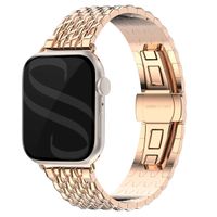 Selencia Bracelet dragon en acier Apple Watch Series 1 t/m 9 / SE (38/40/41 mm) | Series 10 / 11 (42 mm) - Rose Doré
