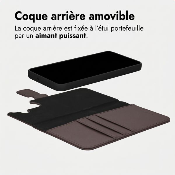 imoshion Étui portefeuille luxe 2-en-1 amovible Samsung Galaxy S24 FE - Marron